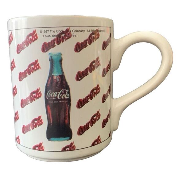 Vintage Coca-Cola 1997 Always Refreshing Collectible Script Logo Mug HTF - Picture 2 of 10